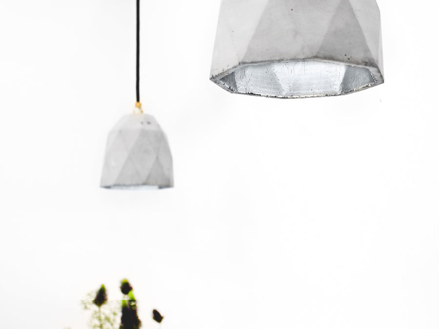 [T1] [T2] [T3] Concrete Pendant Light Triangle