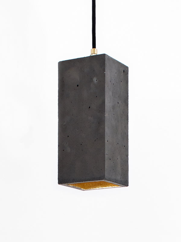 [B2] Pendant Dark Grey Rectangular