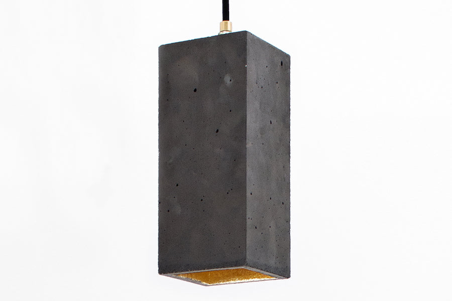 [B2] Pendant Dark Grey Rectangular