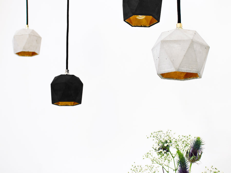 [T1] [T2] [T3] Concrete Pendant Light Triangle