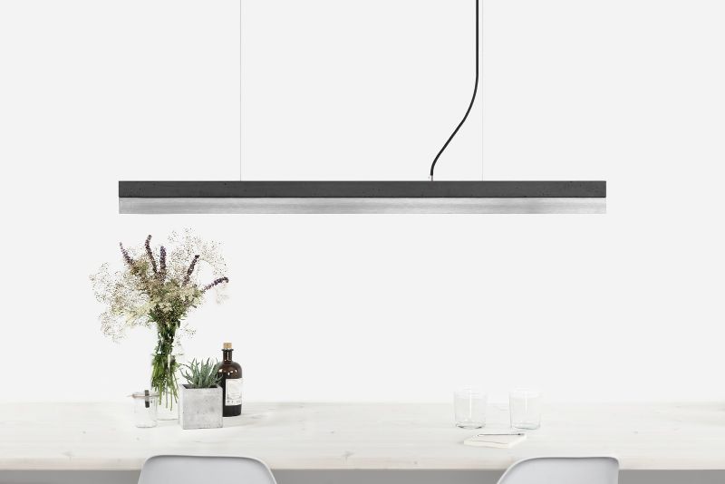 [C1] Concrete & Stainless Steel Pendant Light 122CM