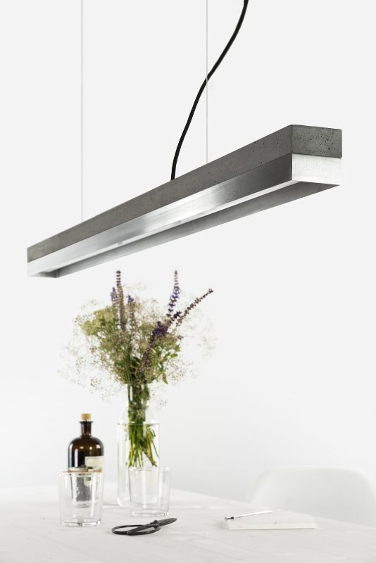 [C1] Concrete & Stainless Steel Pendant Light 122CM