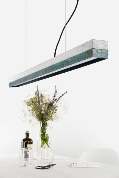 [C1] Concrete & Oxidised Copper Pendant Light 122CM