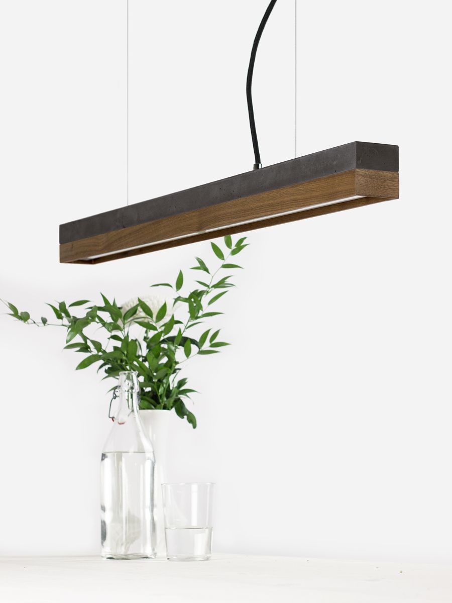 [C2] Concrete & Walnut Pendant 92CM