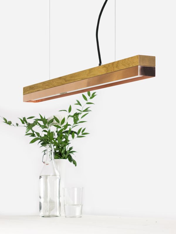 [C2o] Oak Wood & Copper Pendant 92CM