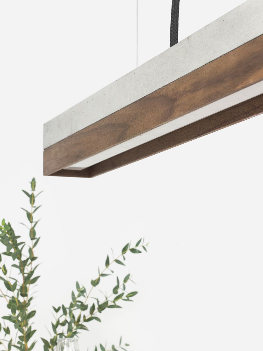 [C2] Concrete & Walnut Pendant 92CM