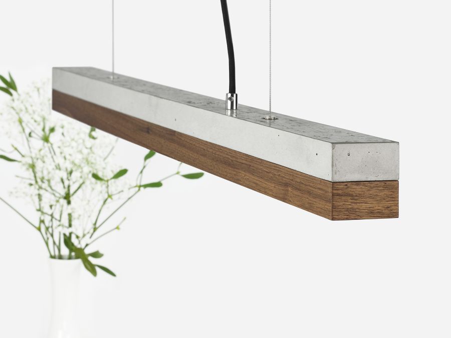 [C2] Concrete & Walnut Pendant 92CM