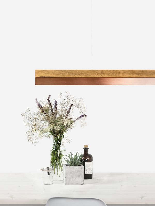 [C3o] Oak Wood & Copper Pendant 182CM