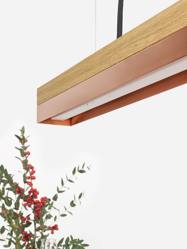 [C3o] Oak Wood & Copper Pendant 182CM