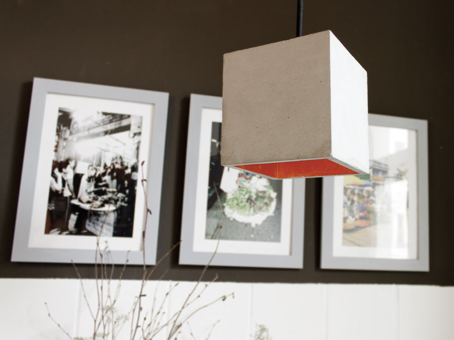 [B1] Pendant Light Grey Cubic