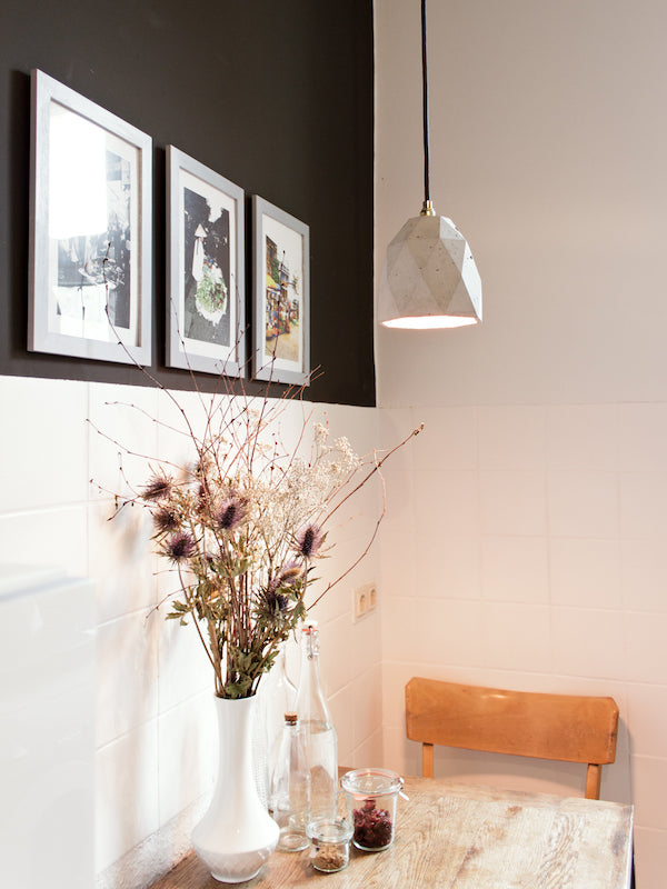 [T1] [T2] [T3] Concrete Pendant Light Triangle