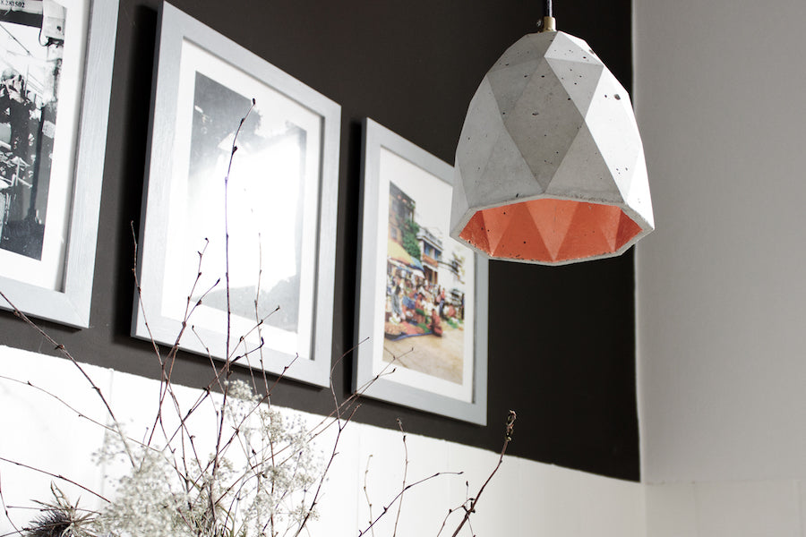 [T1] [T2] [T3] Concrete Pendant Light Triangle