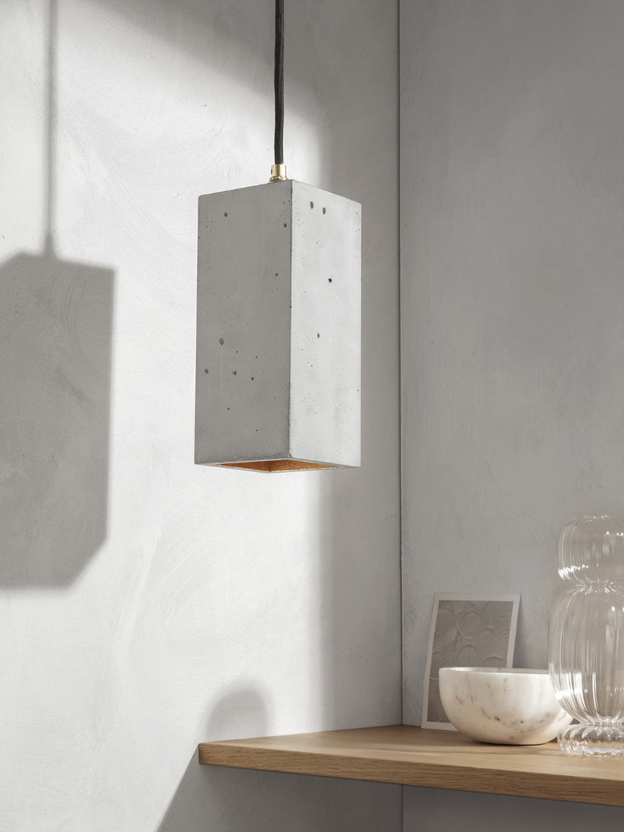 [B2] Pendant Light Grey Rectangular