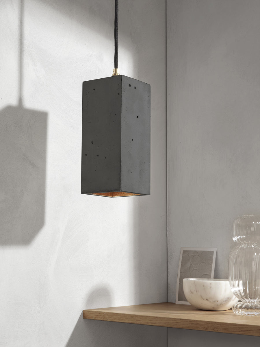 [B2] Pendant Dark Grey Rectangular