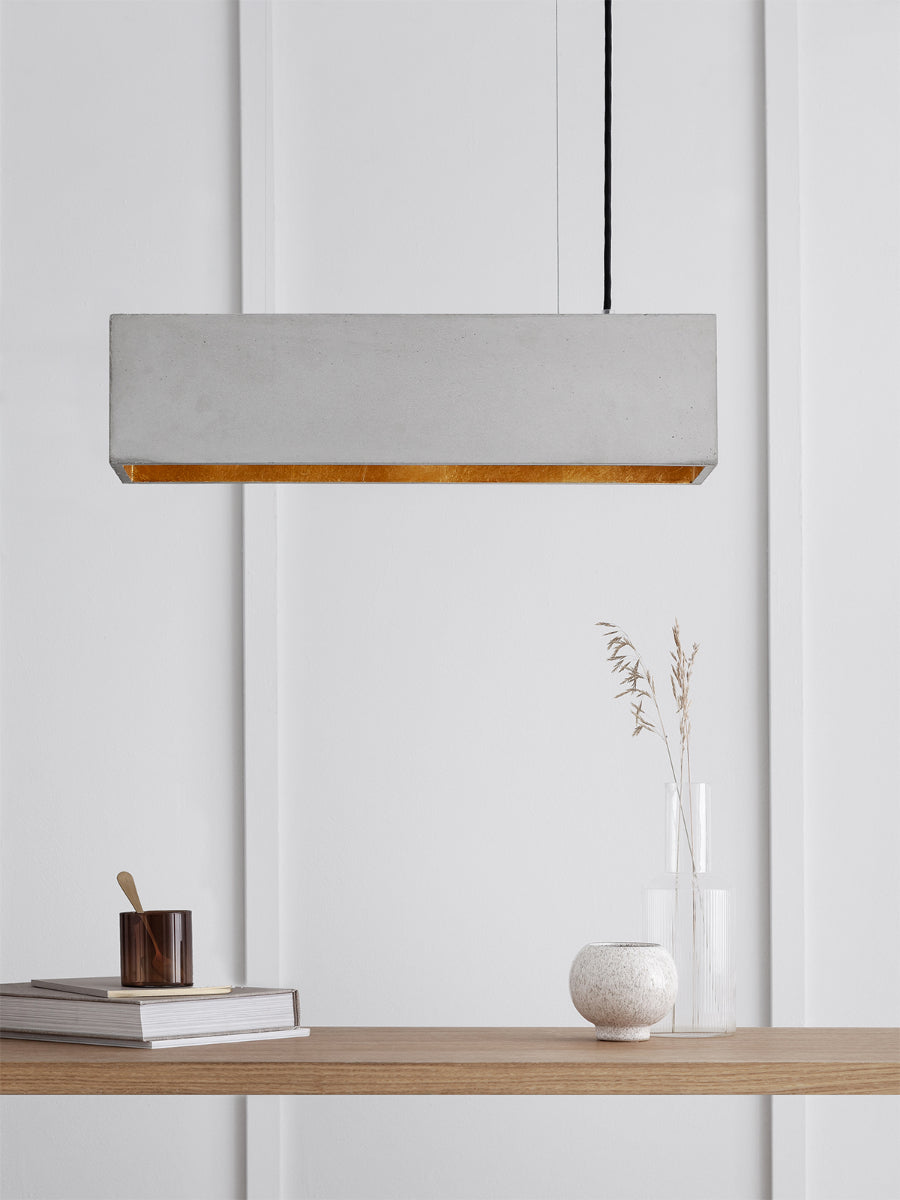 [B4] Rectangular Pendant Light - Light Grey