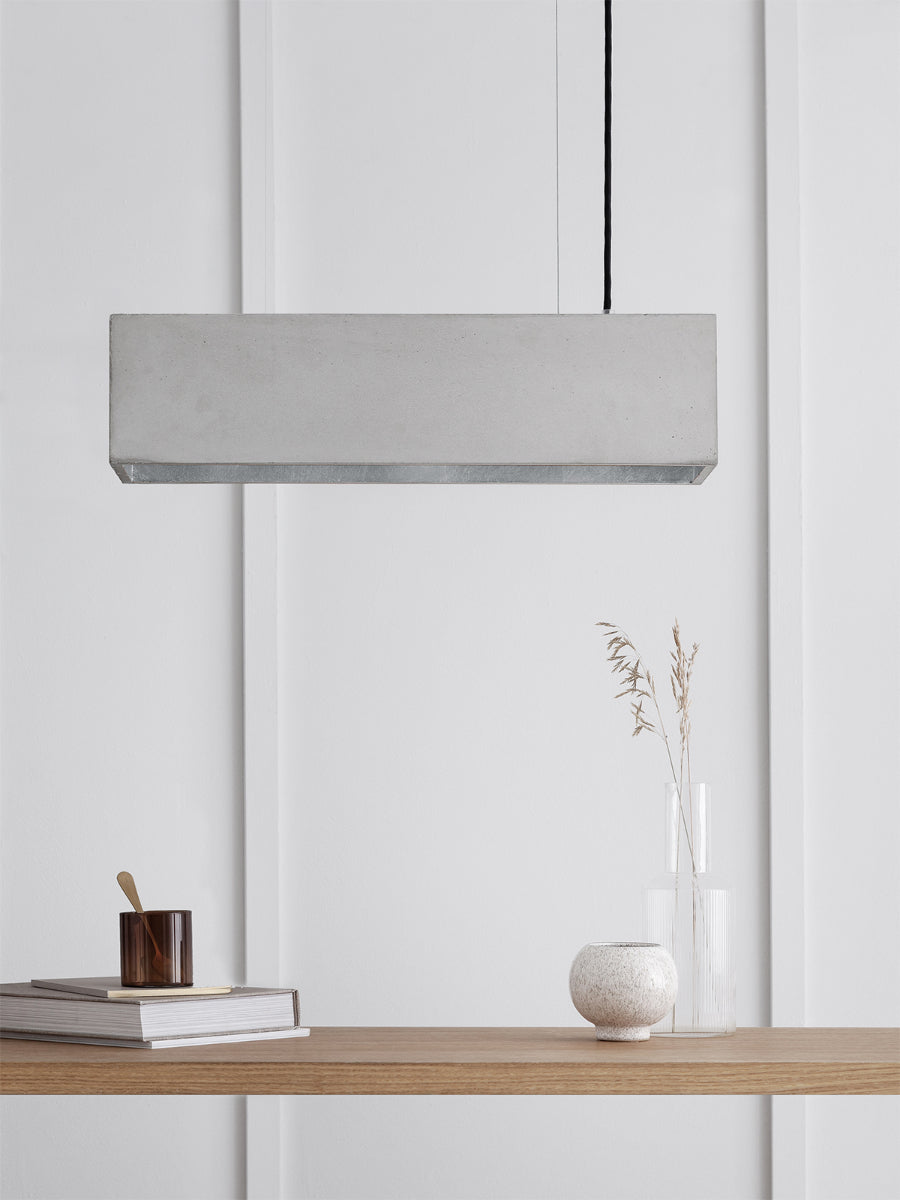 [B4] Rectangular Pendant Light - Light Grey