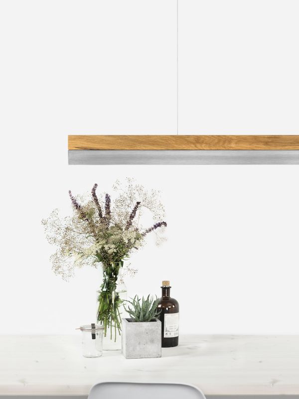 [C3o] Oak Wood & Stainless Steel Pendant 182CM