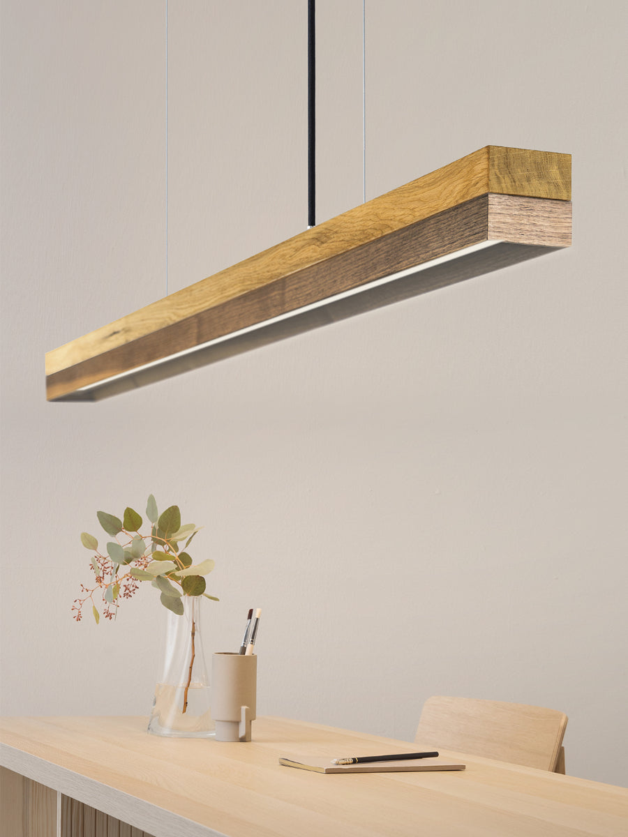 [C1o] Oak Wood & Walnut - Medium Pendant 122CM