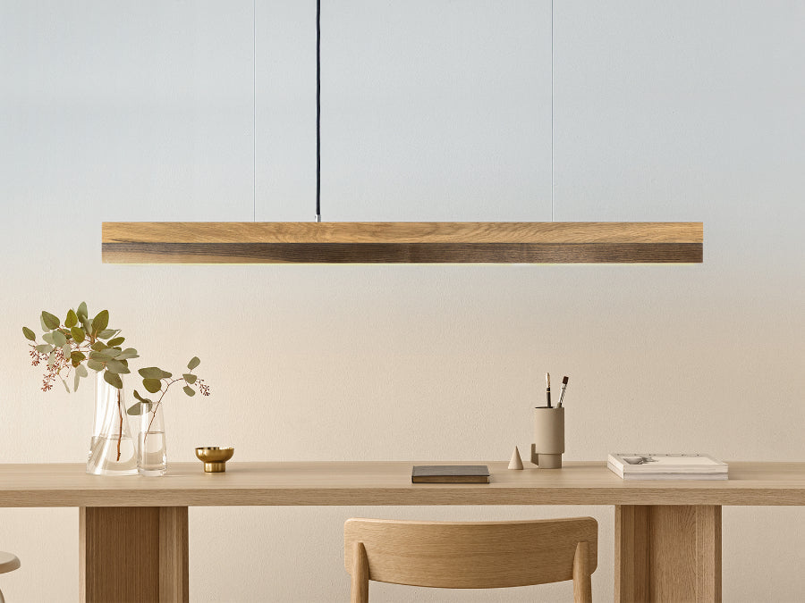 [C1o] Oak Wood & Walnut - Medium Pendant 122CM