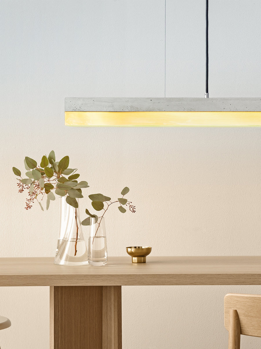 [C1] Concrete & Brass LED Pendant 122CM