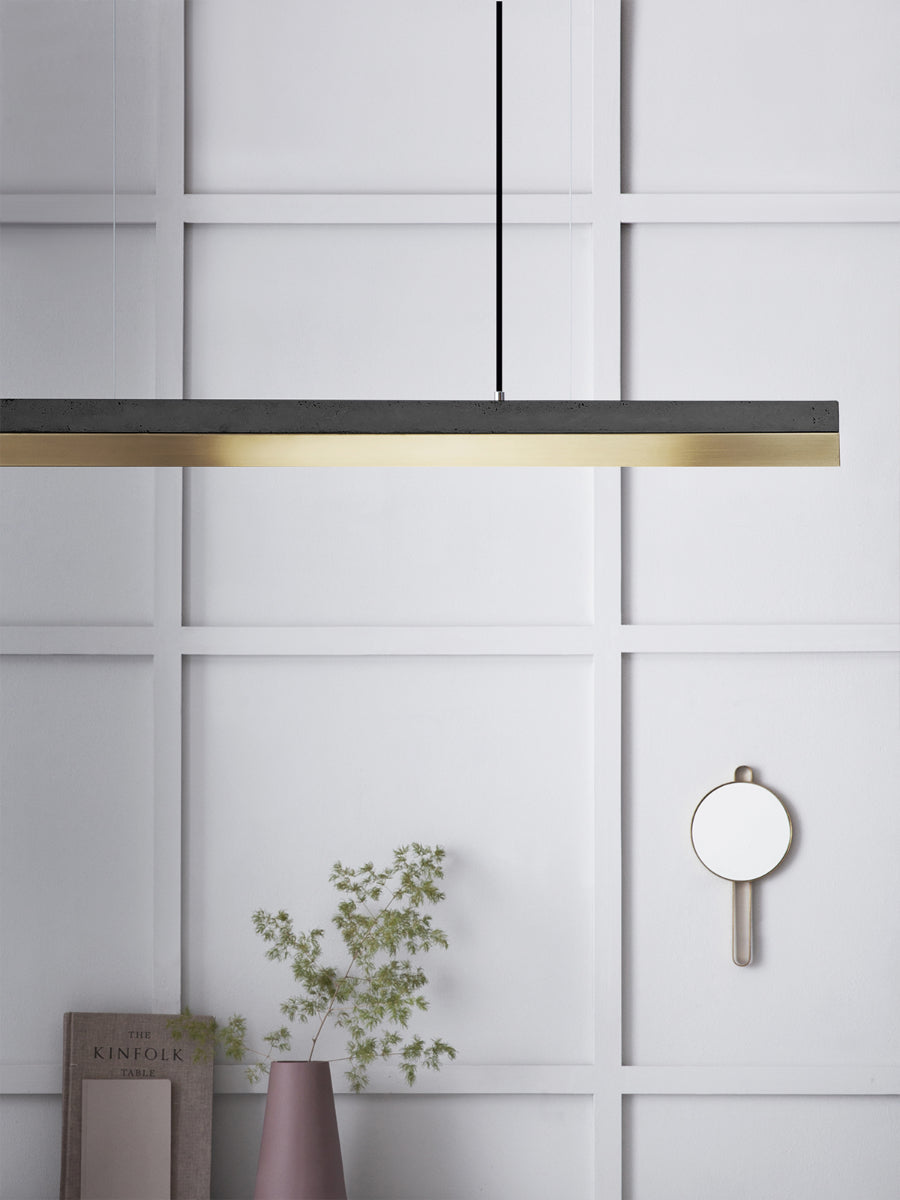 [C1] Concrete & Brass LED Pendant 122CM