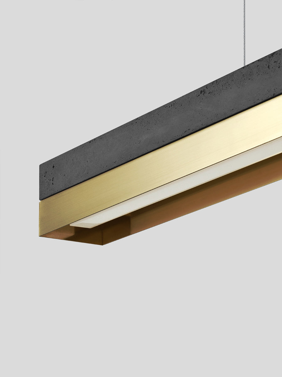 [C1] Concrete & Brass LED Pendant 122CM