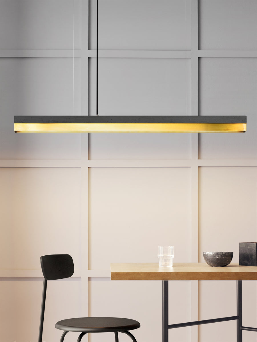 [C1] Concrete & Brass LED Pendant 122CM
