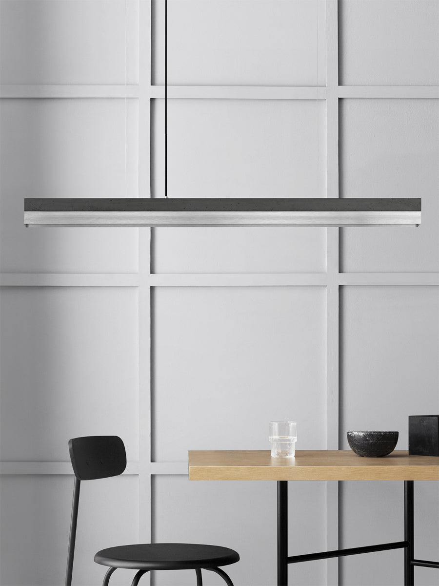 [C1] Concrete & Stainless Steel Pendant Light 122CM