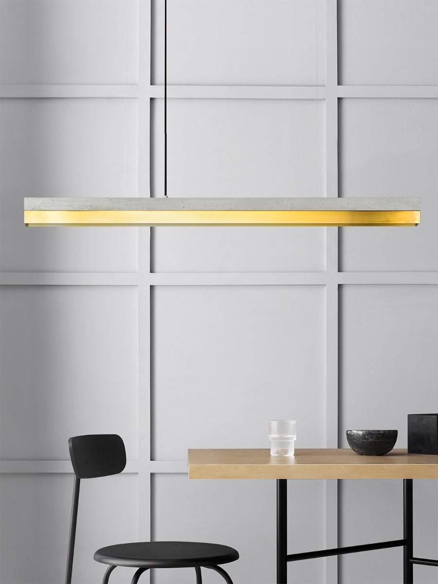 [C1] Concrete & Brass LED Pendant 122CM