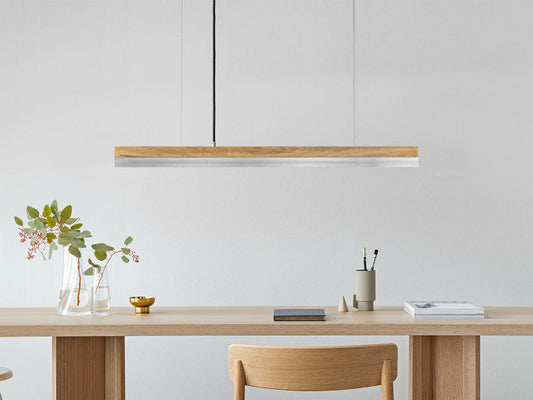 [C2o] Oak Wood & Stainless Steel Pendant 92CM