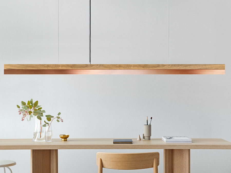 [C3o] Oak Wood & Copper Pendant 182CM