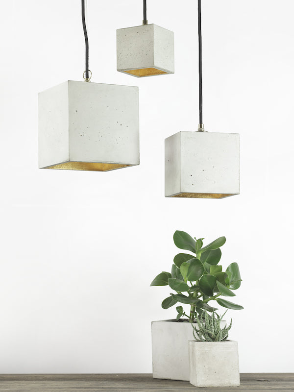 [B1] Pendant Light Grey Cubic