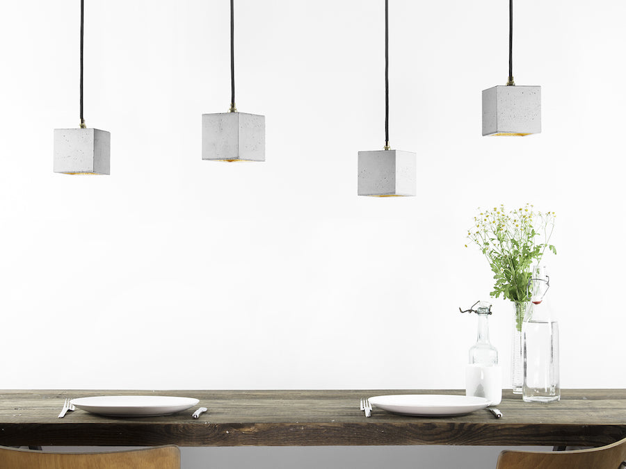 [B1] Pendant Light Grey Cubic