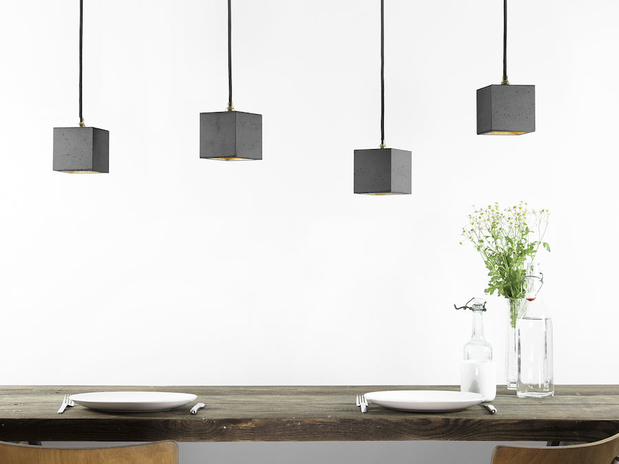[B1] Pendant Dark Grey Cubic