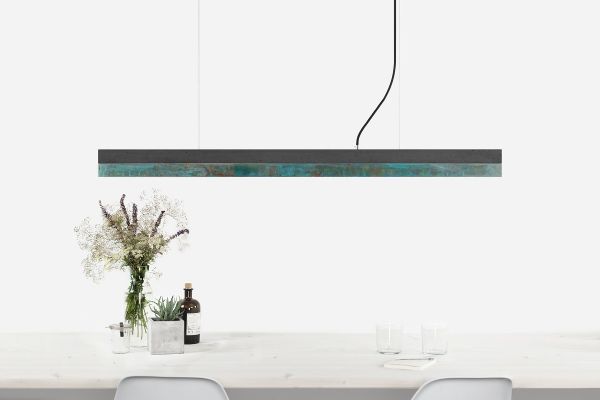 [C1] Concrete & Oxidised Copper Pendant Light 122CM