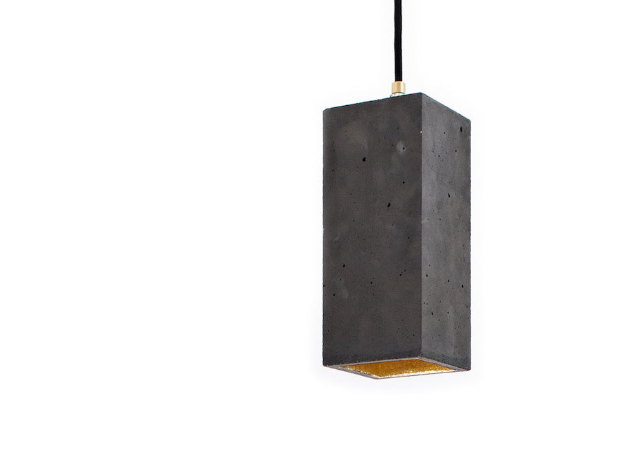 [B2] Pendant Dark Grey Rectangular