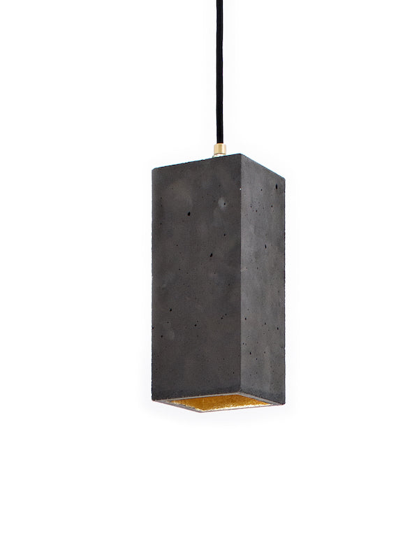 [B2] Pendant Dark Grey Rectangular