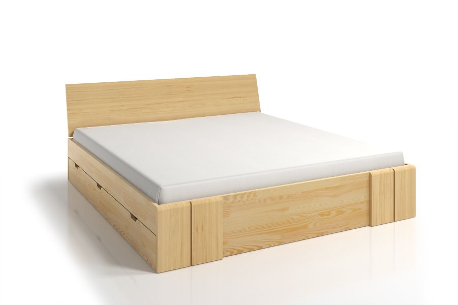 VESTRE Pine MAXI BED 4 DRAWERS