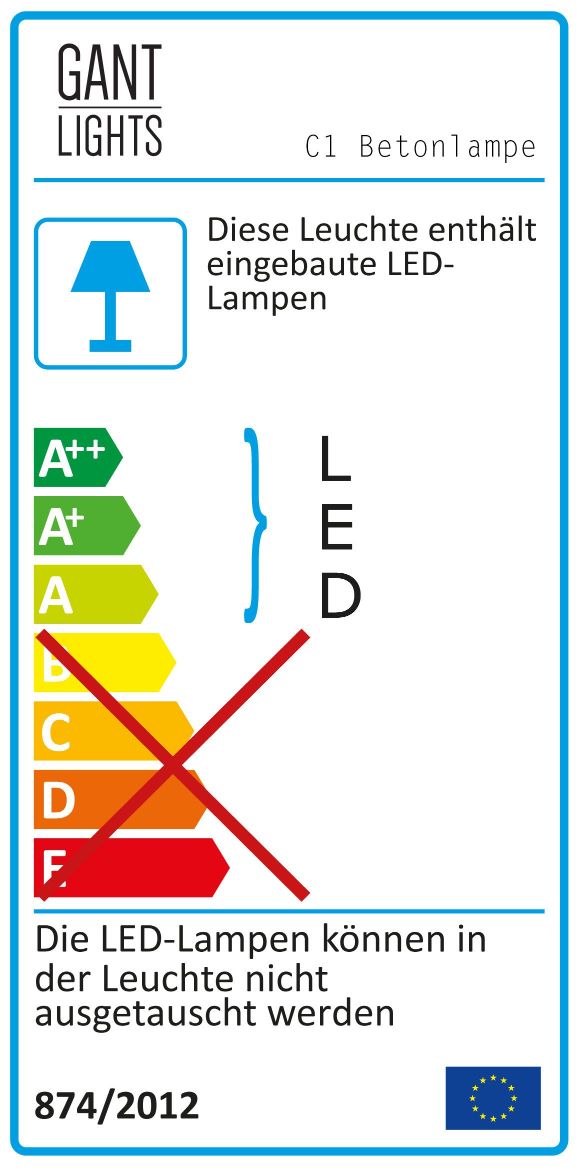 [C1] Pandantiv LED din beton și alamă 122CM