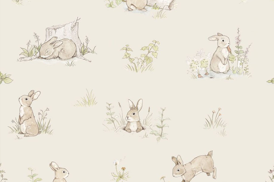 RABBIT DAY BEIGE Wallpaper 50x280CM