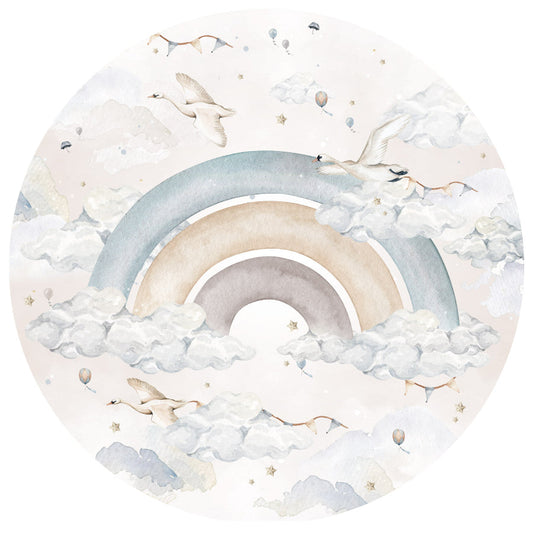 RAINBOW In A Circle Wall Sticker For Boys