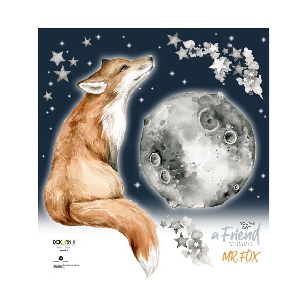 DOMNUL. Autocolant de perete Fox 70x75CM 