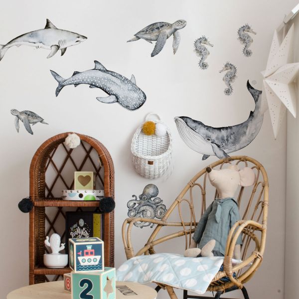 HAPPY Ocean Wonderland Wall Sticker 70x70CM