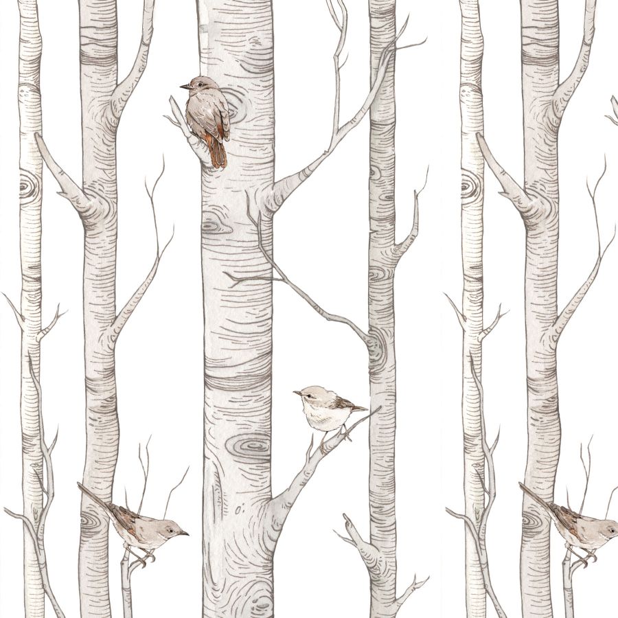 SCANDINAVIAN Birch Forest Wallpaper