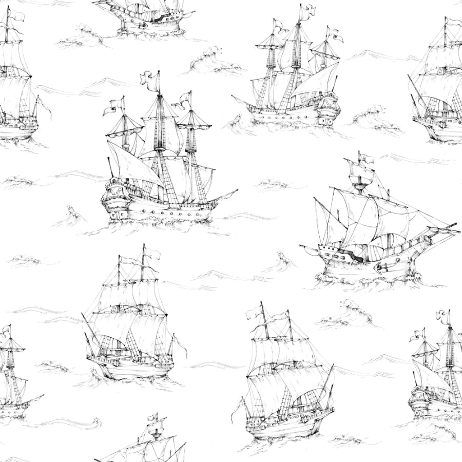 BLACK & White Ships Wallpaper