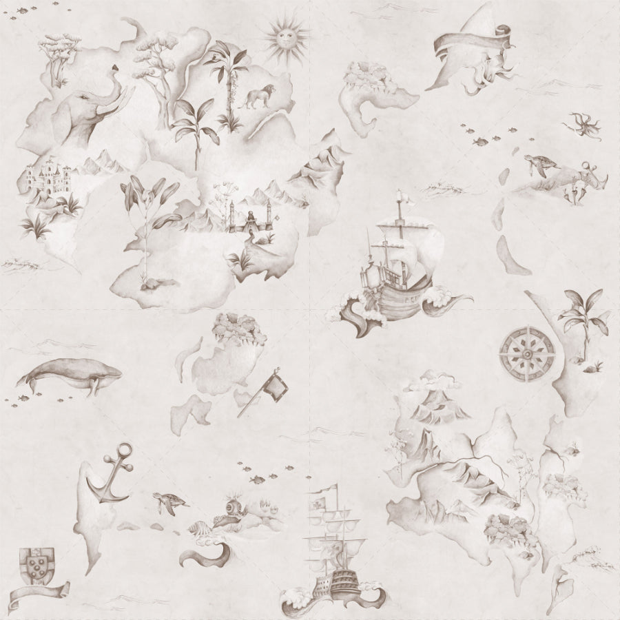 MAP Stories From The Sea Sepia Wallpaper