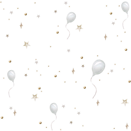 BALLOONS Delicate White / Toys from the attic Wallpaper