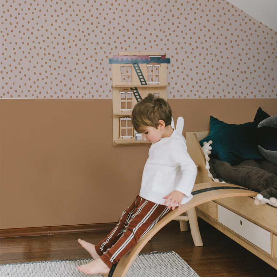 SIMPLE Irregular Dots on Powder Pink Cinnamon Wallpaper