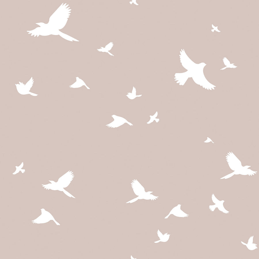 Imagine de fundal SIMPLE Birds on Powder Pink