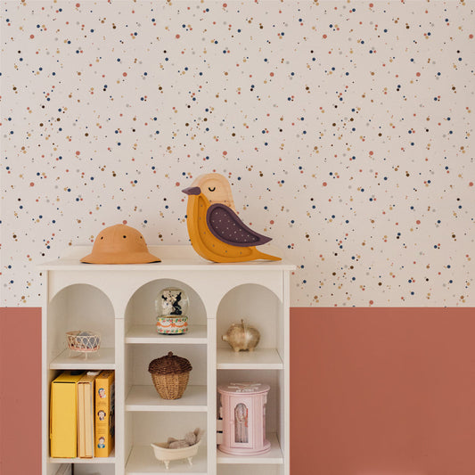 SIMPLE Dots - Tapet Minimini Cinnamon Blue